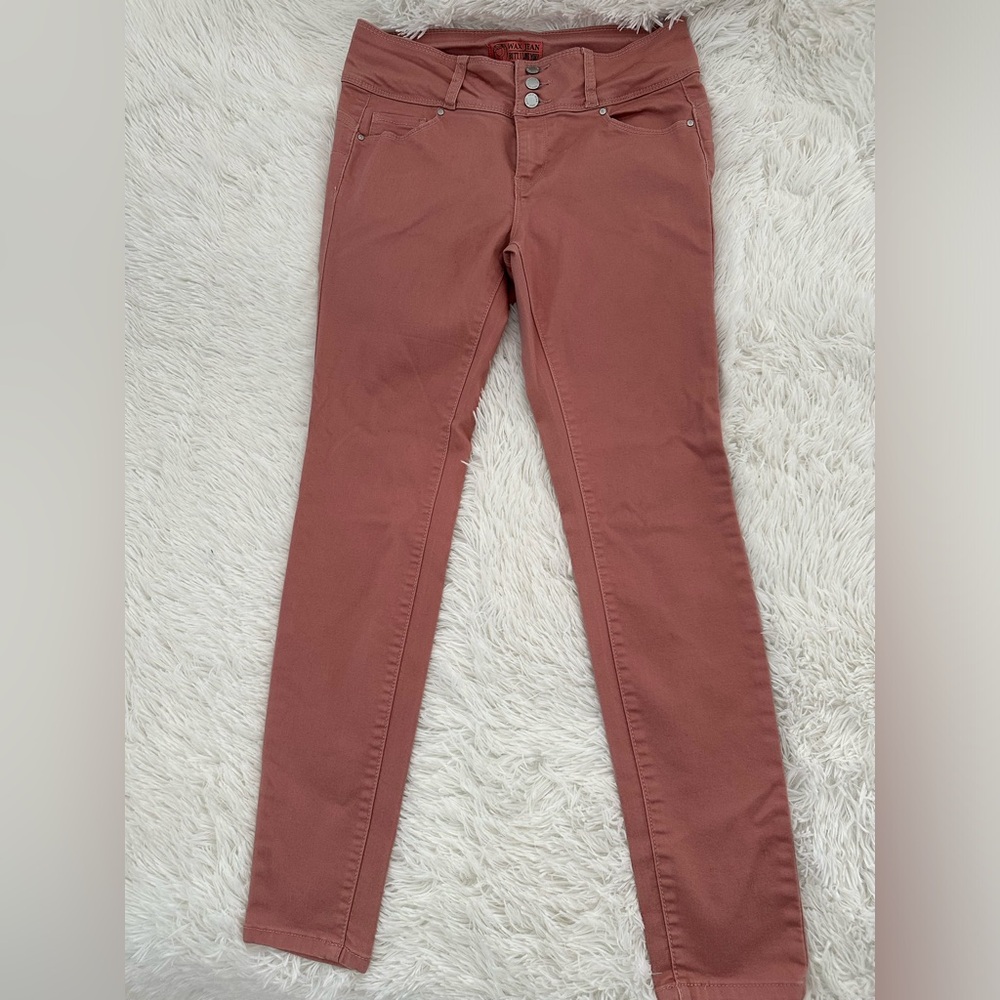 Rose pink skinny jeans